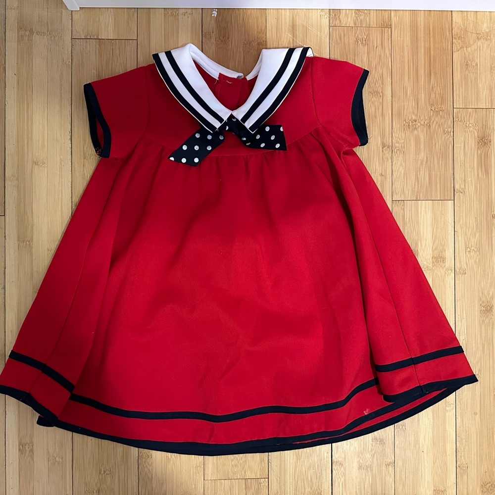 Bonnie Jean Red Sailor Collar Sundress